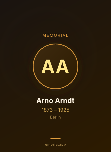 Memorial portrait of Arno Arndt