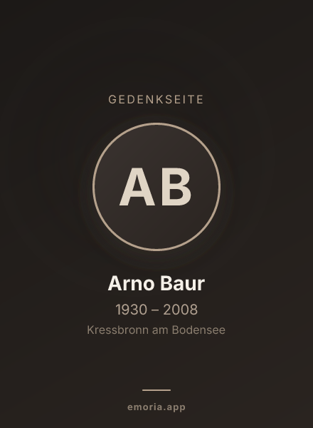 Gedenkportrait von Arno Baur