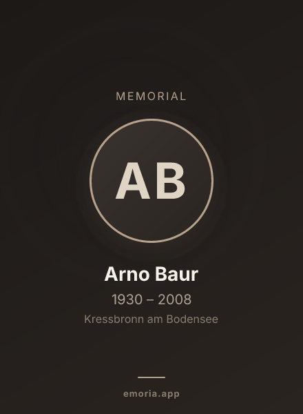 Memorial portrait of Arno Baur