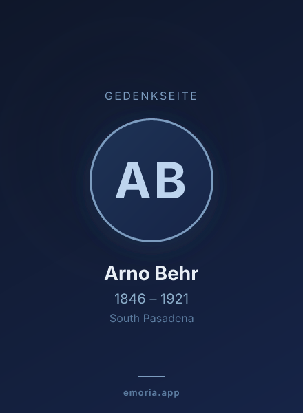 Gedenkportrait von Arno Behr