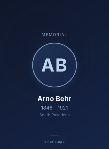 Memorial portrait of Arno Behr