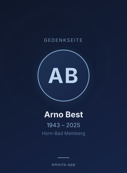 Gedenkportrait von Arno Best