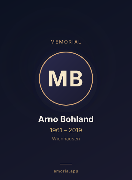 Memorial portrait of Mag. Arno Bohland