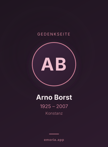 Gedenkportrait von Arno Borst