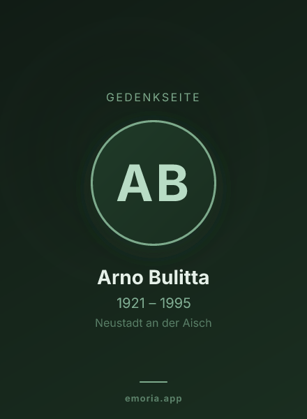 Gedenkportrait von Arno Bulitta