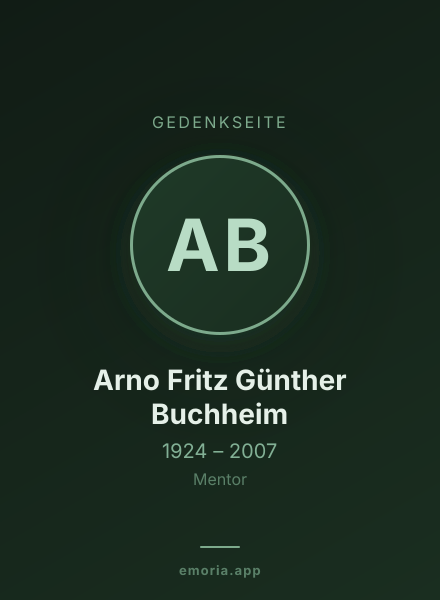 Gedenkportrait von Arno Fritz Günther Buchheim