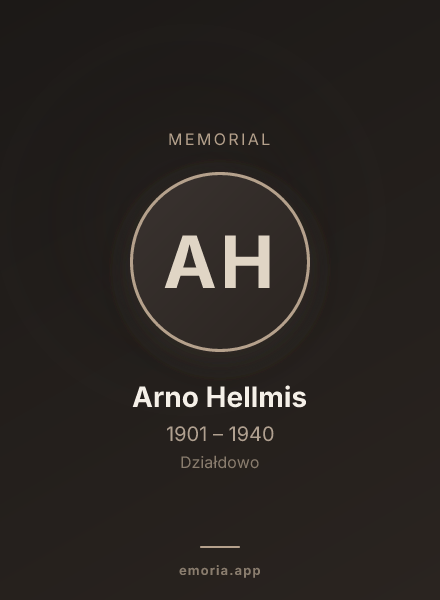 Memorial portrait of Arno Hellmis