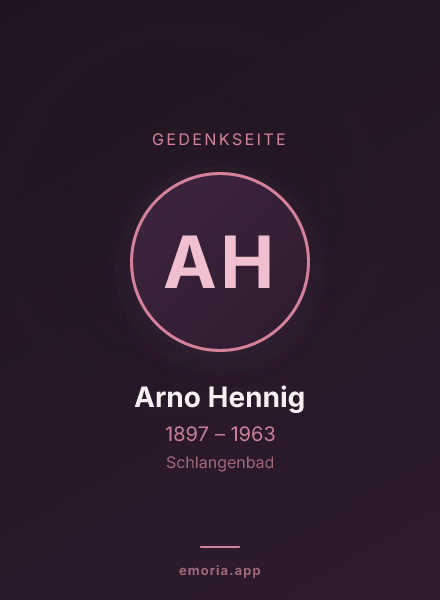 Gedenkportrait von Arno Hennig