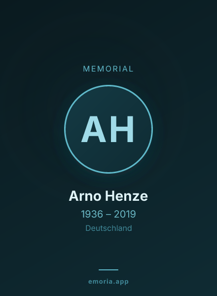 Memorial portrait of Arno Henze