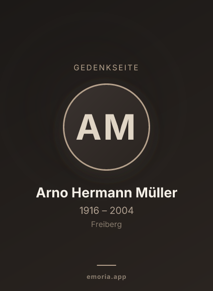 Gedenkportrait von Arno Hermann Müller