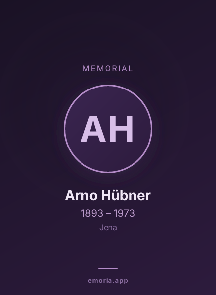 Memorial portrait of Arno Hübner