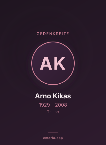 Gedenkportrait von Arno Kikas
