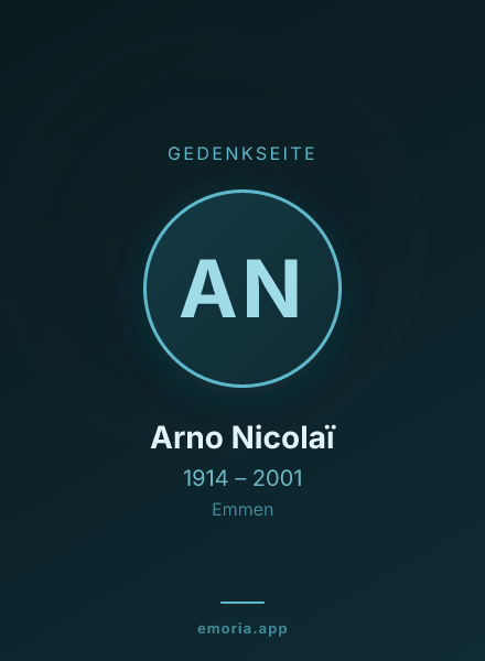Gedenkportrait von Arno Nicolaï