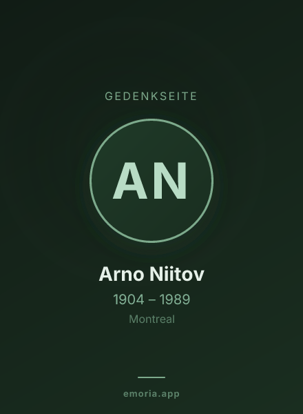 Gedenkportrait von Arno Niitov