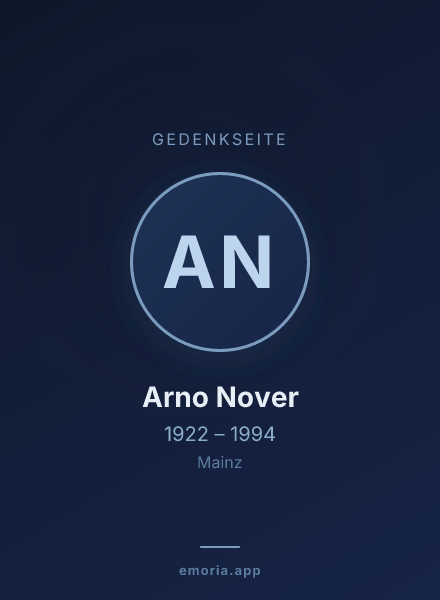 Gedenkportrait von Arno Nover