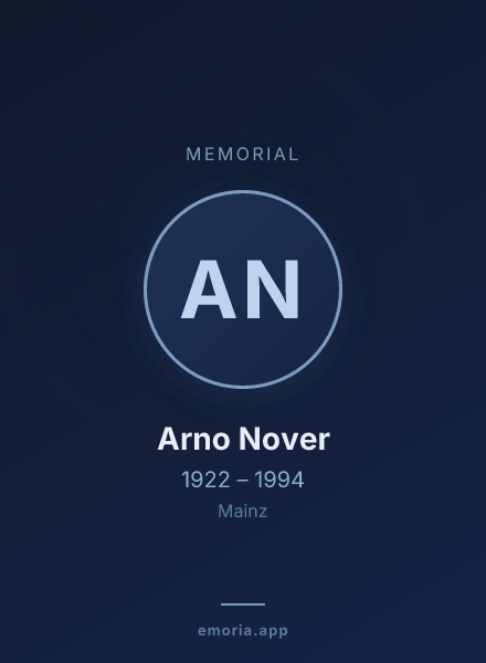 Memorial portrait of Arno Nover