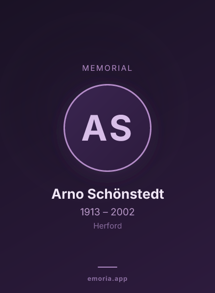 Memorial portrait of Arno Schönstedt