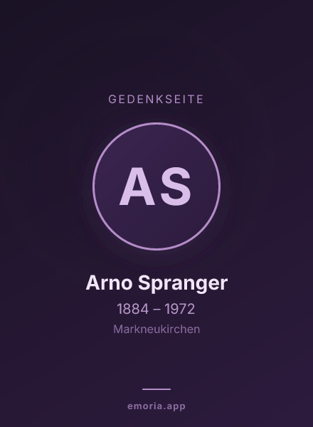 Gedenkportrait von Arno Spranger
