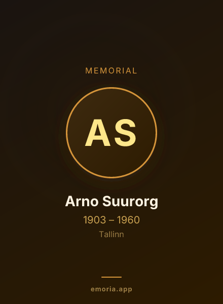 Memorial portrait of Arno Suurorg