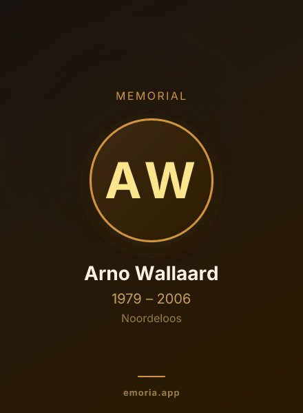 Memorial portrait of Arno Wallaard