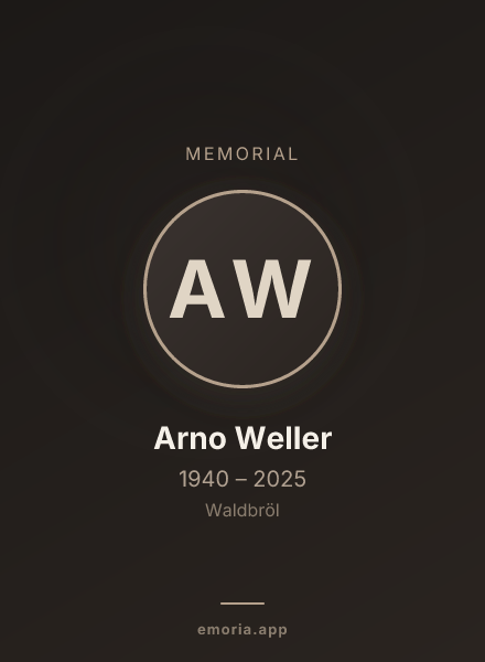 Memorial portrait of Arno Weller