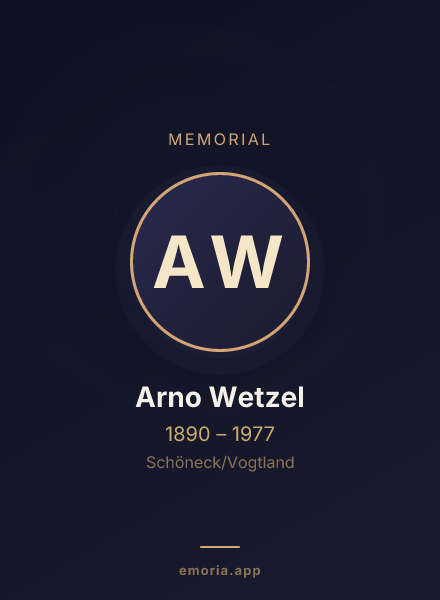 Memorial portrait of Arno Wetzel