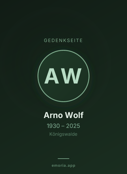 Gedenkportrait von Arno Wolf
