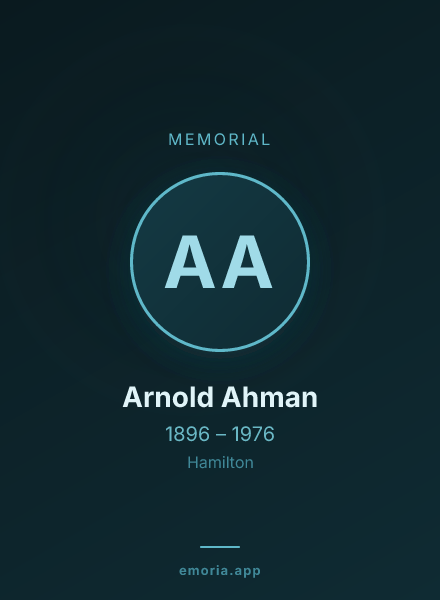 Memorial portrait of Arnold Ahman