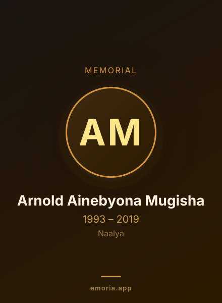 Memorial portrait of Arnold Ainebyona Mugisha
