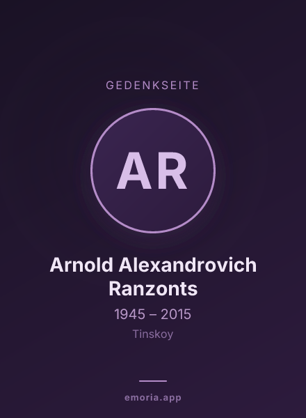 Gedenkportrait von Arnold Alexandrovich Ranzonts
