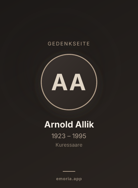 Gedenkportrait von Arnold Allik