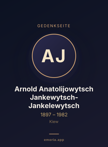 Gedenkportrait von Arnold Anatolijowytsch Jankewytsch-Jankelewytsch