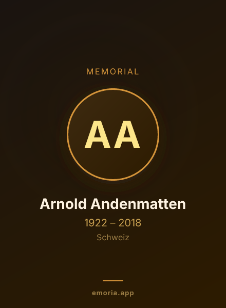 Memorial portrait of Arnold Andenmatten