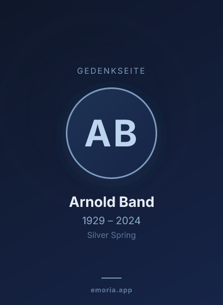 Gedenkportrait von Arnold Band