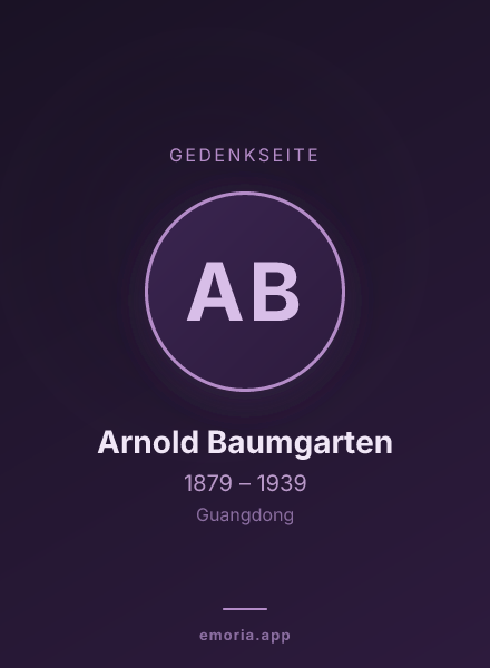 Gedenkportrait von Arnold Baumgarten