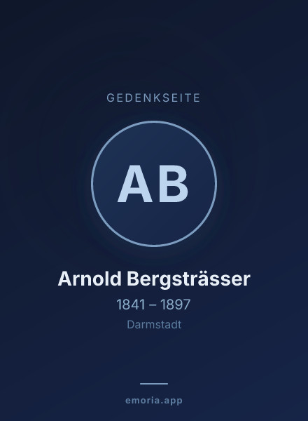 Gedenkportrait von Arnold Bergsträsser