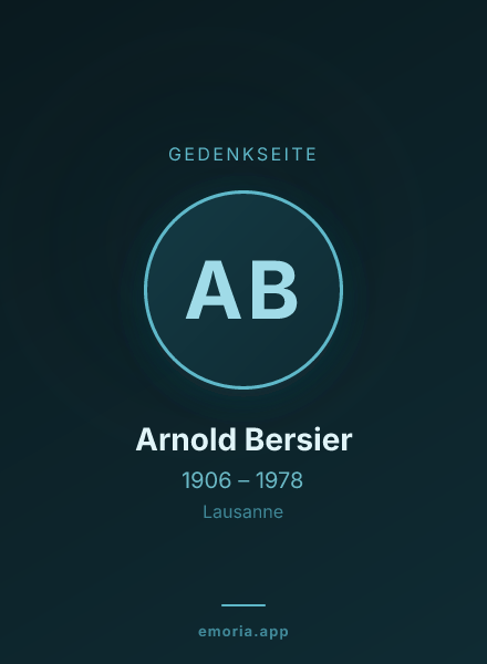Gedenkportrait von Arnold Bersier