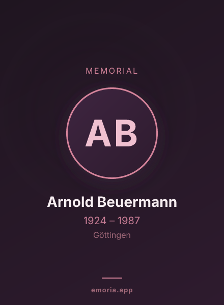 Memorial portrait of Arnold Beuermann