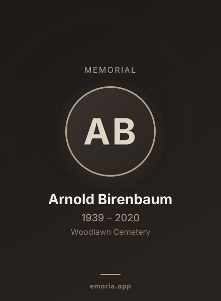Memorial portrait of Arnold Birenbaum