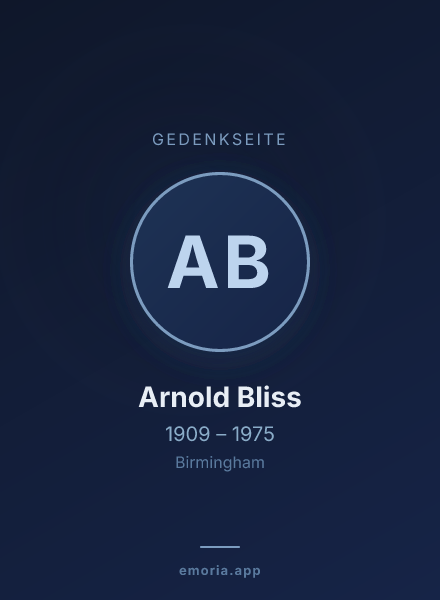 Gedenkportrait von Arnold Bliss
