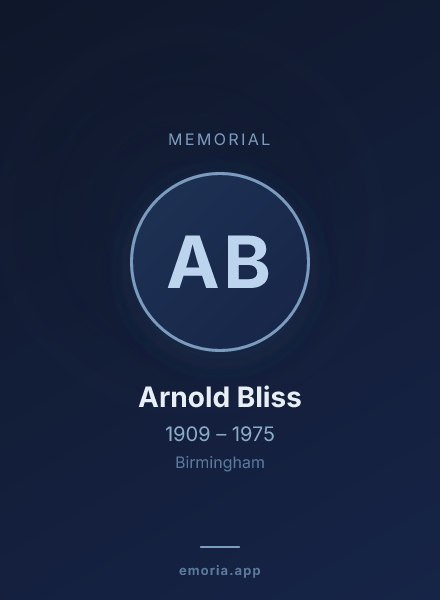Memorial portrait of Arnold Bliss