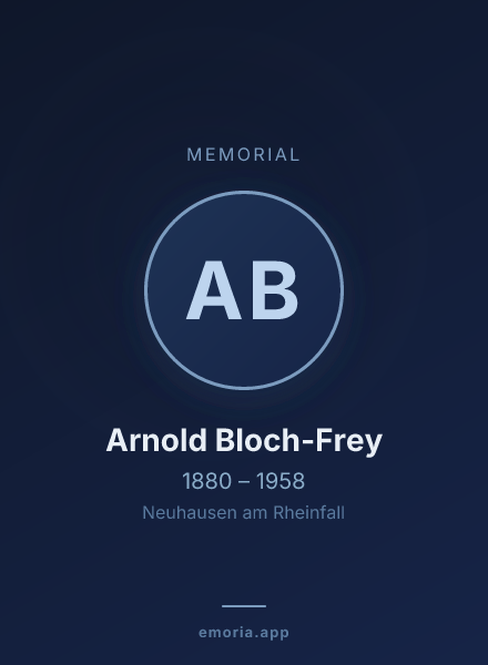 Memorial portrait of Arnold Bloch-Frey