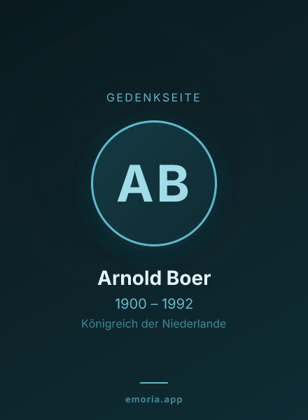Gedenkportrait von Arnold Boer