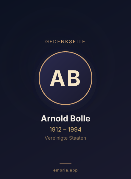 Gedenkportrait von Arnold Bolle