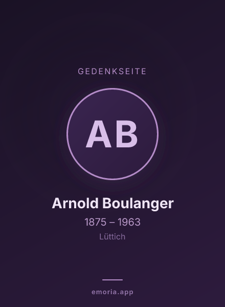 Gedenkportrait von Arnold Boulanger