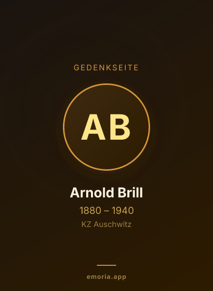 Gedenkportrait von Arnold Brill