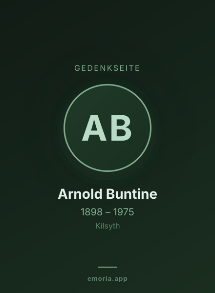 Gedenkportrait von Arnold Buntine