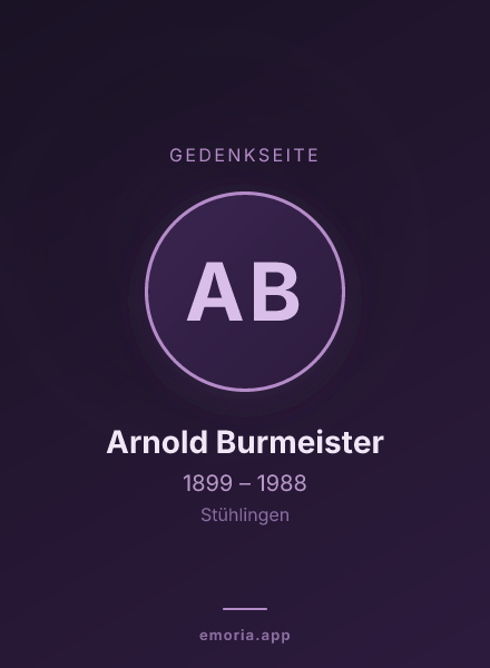 Gedenkportrait von Arnold Burmeister