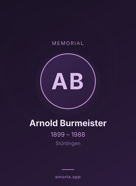 Memorial portrait of Arnold Burmeister