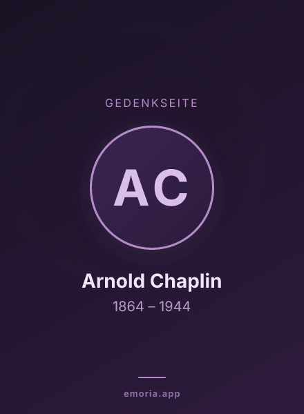 Gedenkportrait von Arnold Chaplin